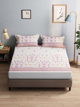 BIANCA - Polycotton Double Bedsheet With 2 Pillow Covers Multi-Color