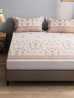 BIANCA - Polycotton Double Bedsheet With 2 Pillow Covers Multi-Color