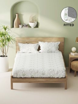 BIANCA - Cotton King Fitted Bedsheet With 2 Pillow Covers Multi-Color