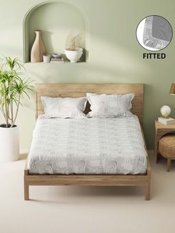 BIANCA - Cotton King Fitted Bedsheet With 2 Pillow Covers Multi-Color