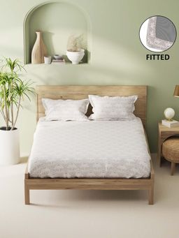 BIANCA - Cotton King Fitted Bedsheet With 2 Pillow Covers Mauve