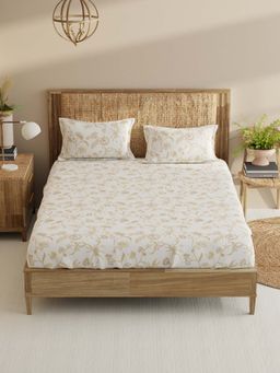 BIANCA - Cotton King Bedsheet With 2 Pillow Covers Beige