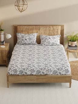 BIANCA - Cotton King Bedsheet With 2 Pillow Covers Grey
