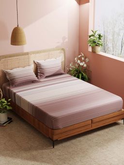 BIANCA - Micro Double Bedsheet With 2 Pillow Covers Mauve