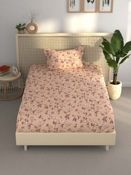 BIANCA - Polycotton Single Bedsheet With 1 Pillow Cover Peach