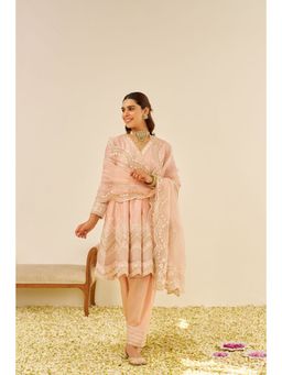 Sheetal Batra - Pink Meeram Short Kurta with Salwar and Dupatta (Set of 3)