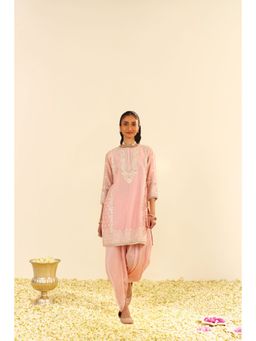 Sheetal Batra - Pink Zaisha Short Kurta with Dhoti (Set of 2)