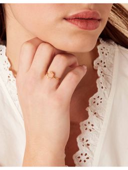 Accessorize London - Real Gold Plated Pink Z Healing Stones Ring Rose Quartz