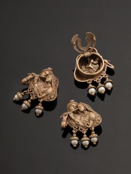 Cosa Nostraa - Radha Krishna Ras Button Cover Accessories Gift Set for Men (Pack of 3)