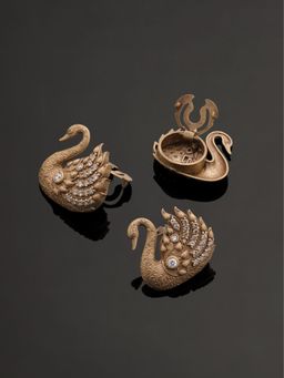 Cosa Nostraa - Regal Swan Crest Button Cover Accessories Gift Set for Men (Pack of 3)