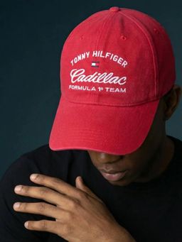 Tommy Hilfiger - Logo Red Cotton Baseball Cap