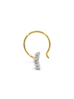 Candere by Kalyan Jewellers - 18K Yellow Gold BIS Hallmark Diamond Pea Pods Nose Pin for Women