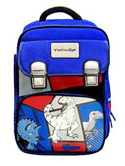 Little Surprise Box - Blue Red Block Dinosaur School Backpack for Kids