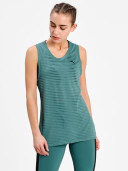 Puma - Studio Burnout Womens Green Training Tank Top