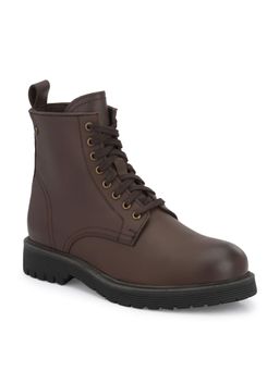 Delize - Men's Brown Solid Derby Boots