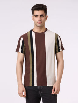 Pepe Jeans - Brown Vertical Stripe T-Shirt
