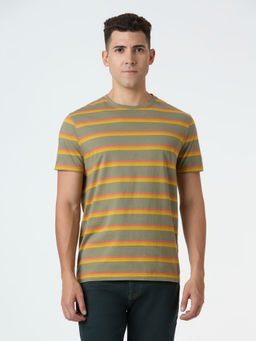Pepe Jeans - Olive Green Horizontal Stripe T-Shirt