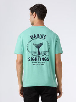 Pepe Jeans - Green Back Graphic Print Relaxed T-Shirt