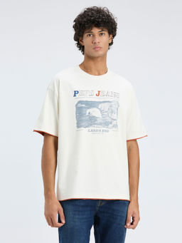 Pepe Jeans - White Oversized Graphic Print T-Shirt