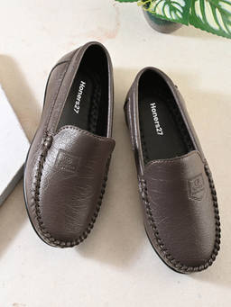 Honers27 - Brown Textured Slip-On Casual Loafers