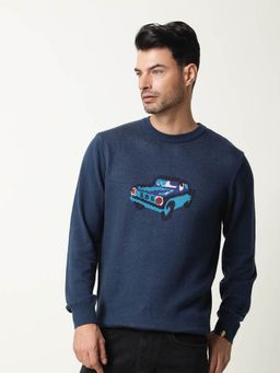 Rare Rabbit - Carr Petrol Sweatshirt