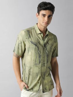 Rare Rabbit - Leons SS Green Shirt
