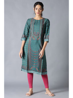 W - Green Floral Kurta