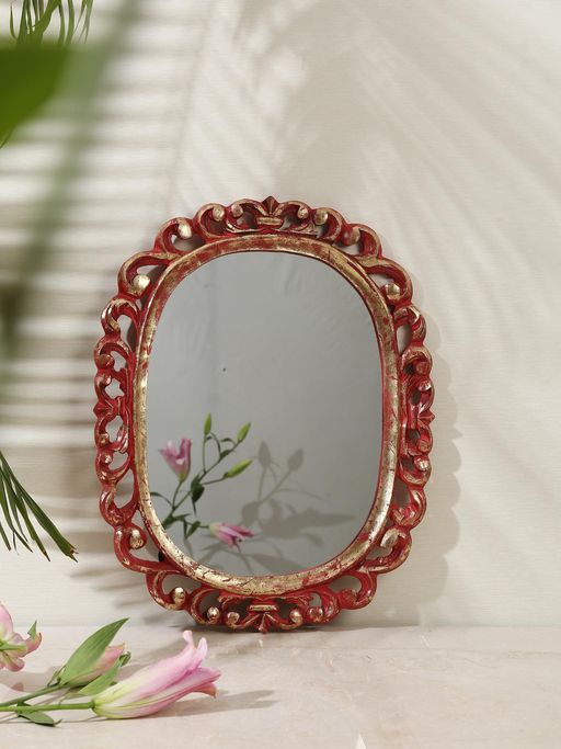 Revive Home Red with Gold Foiling Mirror
