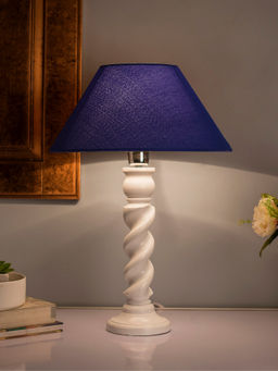 Homesake - Classic Twister Table Lamp Blue Shade