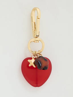 Pomelo - Star Heart Flower Charm Keyring - Red