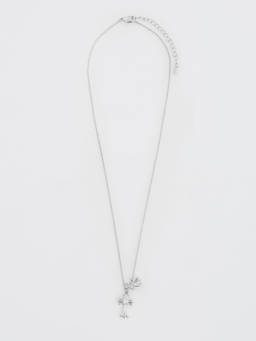 Pomelo - Cross Double Charm Necklace - Silver