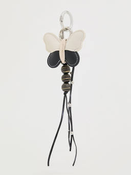 Pomelo - Butterfly Pendant & Beaded Tassel Keyring - Black
