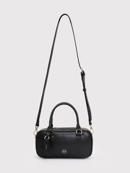 Pomelo - Leather Top Handle Bag - Black