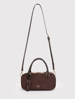 Pomelo - Suede Top Handle Bag - Brown
