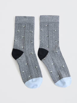 Pomelo - Mid-Calf Knit Socks - Grey