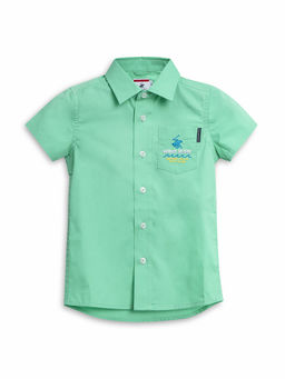 Beverly Hills Polo Club - Woven: Hit The Beach Short Sleeve Woven Shirt