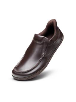 Frido - Genuine Leather Ergoslyd Formal Loafers-Brown