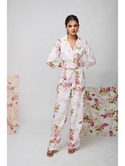 Weaving Cult - Floral Print Cropped Blazer