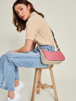 Accessorize London - Women's Weave Zip Top Sling Bag