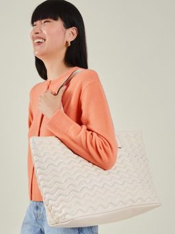 Accessorize London - Women's Wiggle Stitch Tote Bag