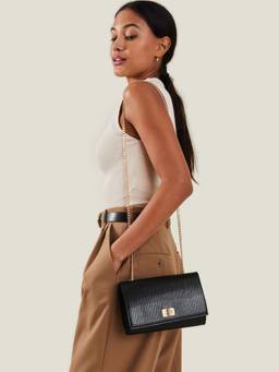 Accessorize London - Women's Chain Twist-Lock Sling Bag