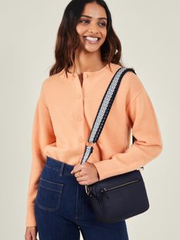 Accessorize London - Women's Camera Bag with Webbing Strap