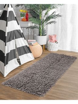 Saral Home - Cotton Shaggy Anti-Skid Runner-Grey-45X120 Cm