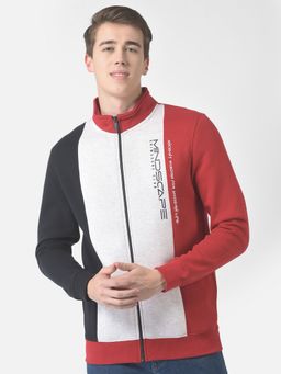CRIMSOUNE CLUB - Men Colour-blocked Mindscape Zipper Sweatshirt