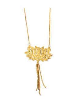 ORNAMAAS - Lotus Tassel Long Gold Necklace