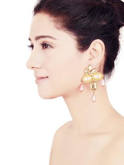 ORNAMAAS - Pink Square Pearl Paradise Earrings