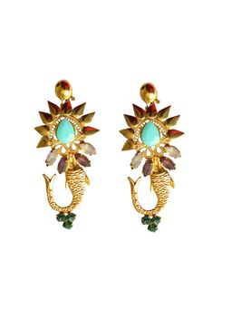 ORNAMAAS - Peacock Mukkut Piscean Earrings