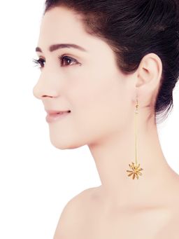ORNAMAAS - Star Anise Stick Gold Earrings