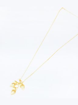 ORNAMAAS - Leaf Anthurium Long White Necklace