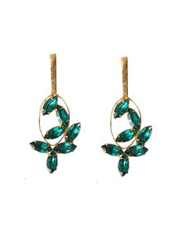 ORNAMAAS - Gold Plated Green Earrings